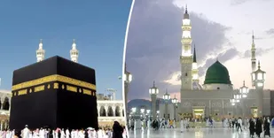 بارش باران بهاری در مکه و مدینه+فیلم