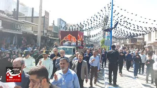استقبال با شکوه مردم در تشییع شهیدان مدافع امنیت در شهرستان ایذه +عکس