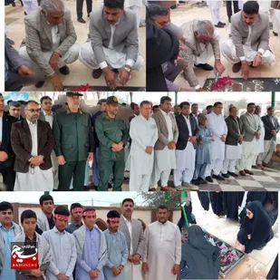 برگزاری مراسم غبارروبی و عطر افشانی مزار شهدا در ایرانشهر