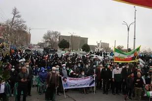 راهپیمایی یوم الله ۲۲ بهمن در ساوجبلاغ برگزار شد
