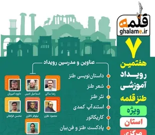 استان مرکزی میزبان رویداد ملی طنز &laquo;قلمه&raquo; می&zwnj;شود