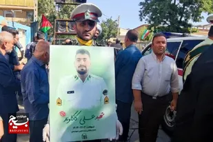 مراسم وداع و بدرقه شهید &laquo;علی کاکاوند&raquo; در شهرستان بهار