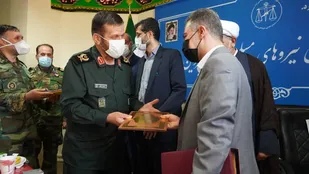 آئین تکریم و معارفه دادستان جدید نظامی سازمان قضایی نیروهای مسلح استان قزوین