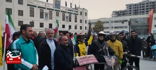 مشهد مقدس یک صدا در حمایت از مردم مظلوم لبنان و فلسطین+فیلم و عکس
