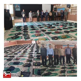 توزیع ۱۰۰۰ بسته لوازم التحریر توسط بنیاد مستضعفان انقلاب اسلامی و مشارکت گروه های جهادی ناحیه مقاومت بسیج شهرستان باغملک