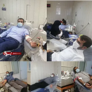 اهدای خون مسئولان سازمان بسیج استان به مناسبت روز بسیج اساتید