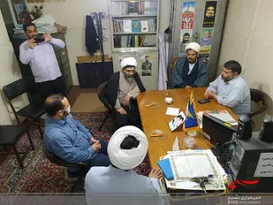 دیدار مسئول دفتر نمایندگی ولی فقیه ناحیه مالک اشتر با فرمانده و رابط نمایندگی ولی فقیه حوزه حریم رضوی