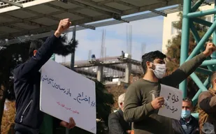تجمع دانشجویان انقلابی استان البرز در اعتراض به ترور شهید فخری زاده