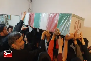 استقبال از پیکر مطهر شهید گمنام در مسجد آیت الله طالقانی همدان