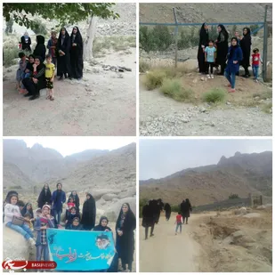 پیاده روی و کوهنوردی خواهران بسیجی اسلامیه در محل برف خانه طزرجان