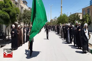 برپایی دسته عزاداری شهادت امام جعفر صادق (ع) در فامنین