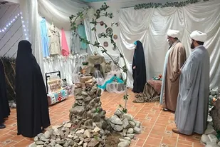 بازدید مسئول دفتر نمایندگی ولی فقیه در سپاه البرز از گالری مه بانوی ایرانی