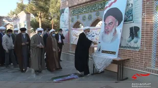 گلباران تمثال امام خمینی (ره) در گرمه