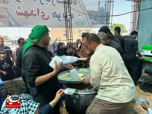 خدمت رسانی موکب زیارتگاه شهدای هویزه همزمان با سالروز رحلت رسول اکرم(ص) و شهادت امام حسن مجتبی (ع)