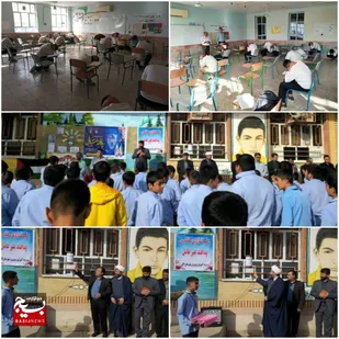 نواختن زنگ نمادین هفته پدافند غیر عامل در مدارس شهرستان لالی