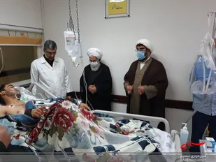 عیادت برخی از مسئولان زنجانی از مصدومان مدافع امنیت در اغتشاشات اخیر