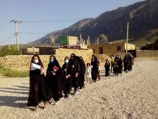 پیاده روی بسیجیان روستای کرف لردگان
