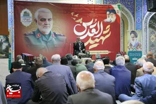برگزاری مراسم گرامیداشت سالروز شهادت سردار شهید قاسم سلیمانی در مصلی ماهدشت+تصاویر