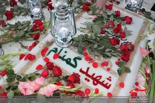 غبار روبی و عطر افشانی مزار شهدای گمنام محله ابوذر