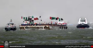 بازگشت پیکر ۶۰ شهید گلگون کفن از مسیر دریایی اروندرود