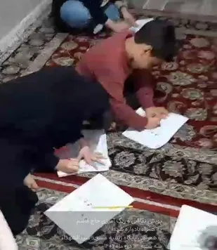 پویش نقاشی تصویرحاج قاسم سلیمانی در حوزه مهدیه