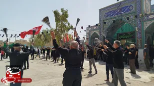 برپایی قافله عزاداری در شهر بهارستان