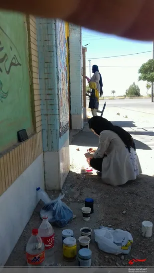 برگزاری اردوی جهادی زیباسازی مدارس توسط گروه جهادی حوزه شهید مطهری اسفراین