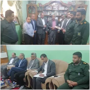 دیدار فرمانده حوزه مقداد و مسئولان شهر جناح و بخش کوخرد و هرنگ با   آزاده دوران دفاع مقدس