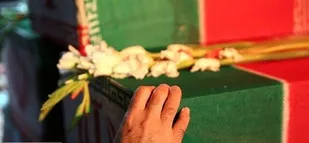 پیکر جانباز ۳۵ درصد رودان تدفین شد