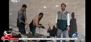خدمت جهادگران بسیجی  در پایانه های مرزی خوزستان؛ از برپایی موکب و احداث سایبان و زیر ساخت ها تا تامین امنیت خودروها در پارکینگ های شلمچه و چذابه
