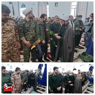 تجلیل از پایوران سپاه پاسداران ناحیه عشایری با اهداء شاخه گل