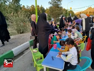 برپایی غرفه کودک در جشن میلاد امام رضا(ع)شهر بهارستان