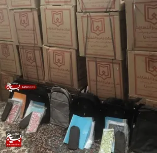 توزیع ۱۵۰ بسته نوشت&zwnj;افزار ایرانی اسلامی توسط آستان مقدس امامزادگان بخش مرکزی شهرستان قم در قنوات
