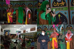 مراسم تعزیه خوانی در شهرستان لنده و پخش آنلاین از طریق شبکه های اجتماعی