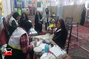 خدمات&zwnj;رسانی جهادگران کانون الزهرا بیمارستان فاطمیه در منطقه خضر همدان