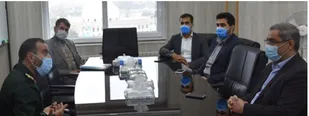 دیدارمدیرکل بنیادشهیدوامورایثارگران استان ومدیرعامل بیمه دی استان با فرمانده سپاه نینوا