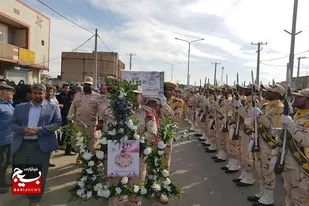 تشییع و بدرقه پیکر پاک و مطهر شهید مهدی نوری افشاری در ستاد انتظامی زهک برگزار شد