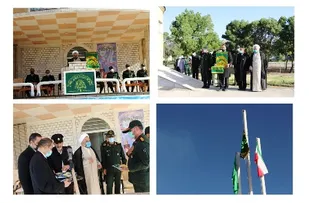 اهتزاز پرچم متبرک رضوی در تیپ 44 قمربنی هاشم(ع)