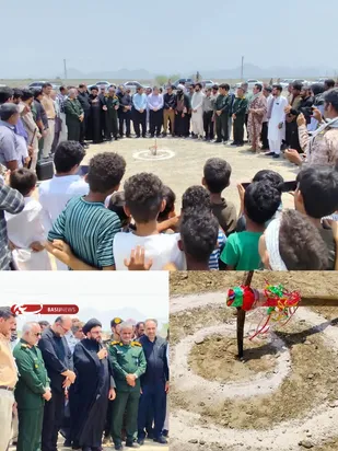 آئین کلنگ&zwnj;زنی ساخت یادمان شهید گمنام در روستای امام آباد منطقه توکهور و هشتبندی میناب