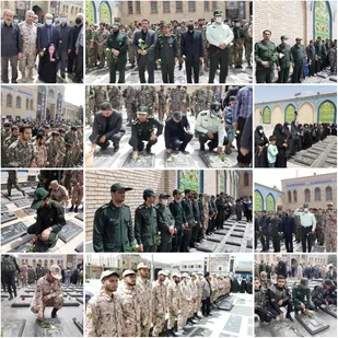 گلباران مزار شهدای پیشوا در سالروز تاسیس سپاه پاسداران انقلاب اسلامی