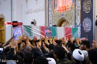 مراسم وداع با طلبه بسیجی شهید مدافع امنیت حسن مختارزاده در قم