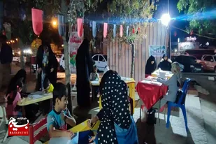 ارائه خدمت در غرفه فرهنگی موکب آیت الله بهاری (ره)