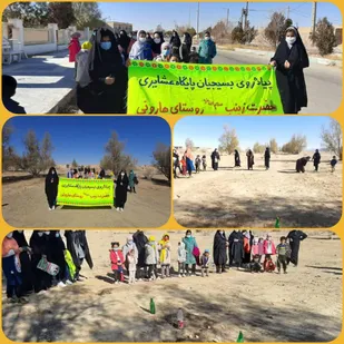 پیاده روی بسیجیان پایگاه عشایری حضرت زینب (س) روستای هارونی
