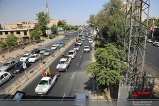 حرکت کاروان شادی غدیر در کرج توسط بسیجیان سپاه ناحیه امام حسین(ع)