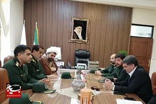 دیدار فرمانده ناحیه بسیج گناباد و جمعی از سبزپوشان با سرپرست جدید شهرداری