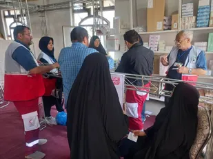 آغاز فعالیت درمانگاه هلال احمر زنجان در عمود ۶۶۶ مسیر نجف - کربلا