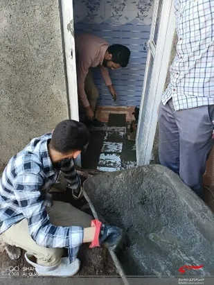 ساخت سرویس حمام برای یک نیازمند در روستای کلاته بجدی