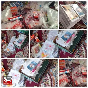بسته بندی ۱۲۰پک لوازم التحریر برای تقدیم به دانش آموزان عزتمند