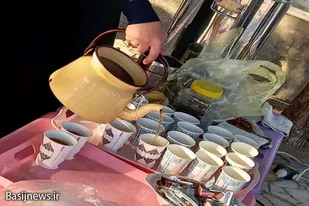 برپایی موکب&zwnj;های عزاداری توسط بسیجیان حوزه خواهر دباغ همدان