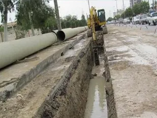 اجرای شبکه فاضلاب در سرچشمه زنجان